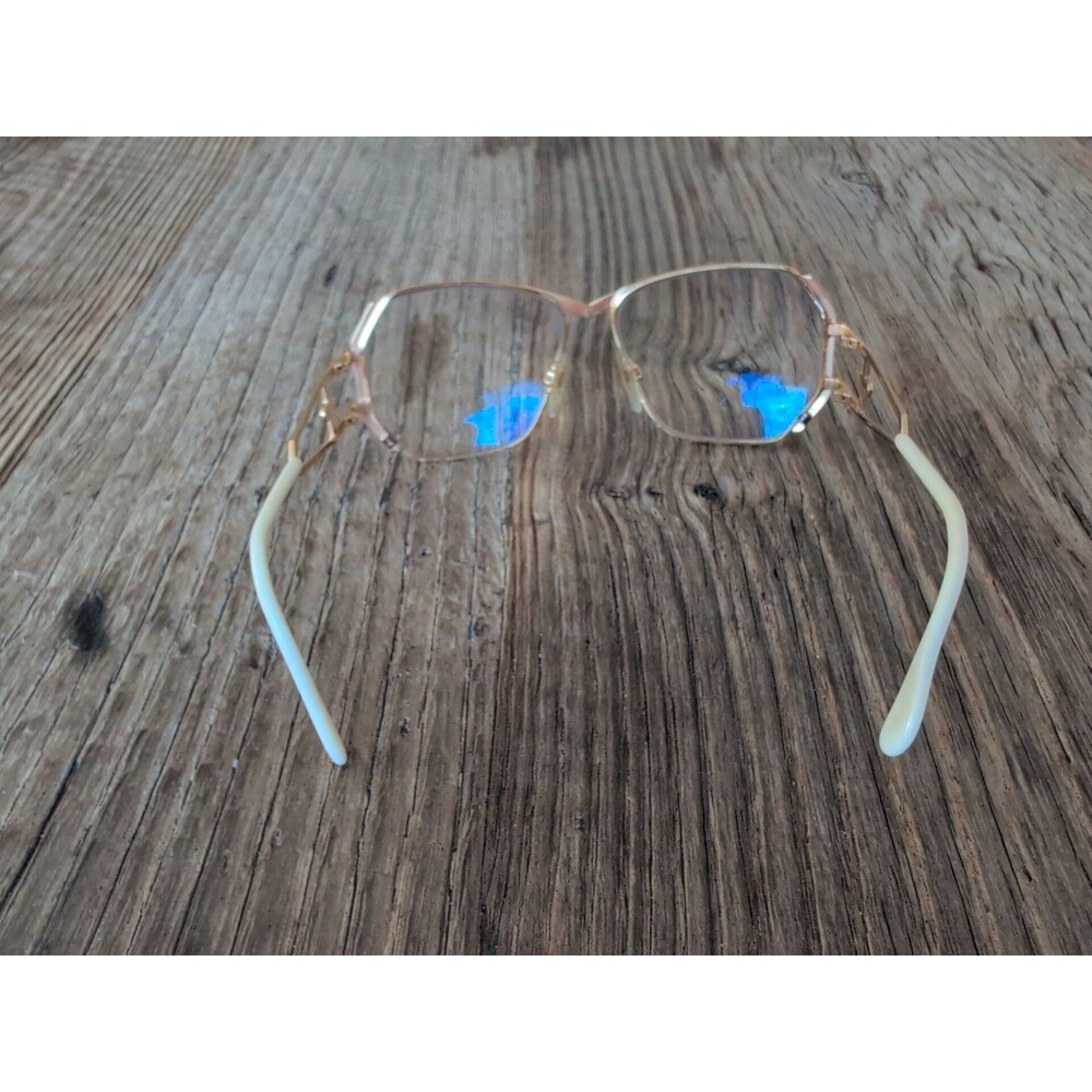 Vintage CAZAL 80s Open EYEGLASSES FRAME Only Women Gold Hexagonal Lens 58 14 140 - Picture 11 of 16